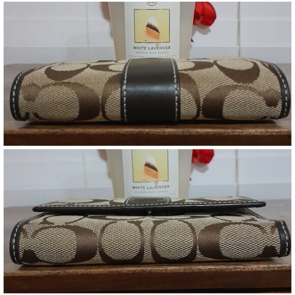 Vintage Coach Trifold Signature Wallet  5 1/4"W x 4" H folded - Picture 6 of 9